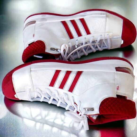 Adidas white/red TS Pro Model Basketball Hi-top sneakers - Picture 5 of 7